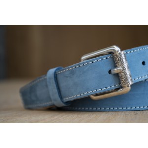 CEINTURE CUIR BLEU CIEL | L'élégante